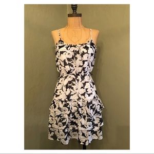 American Eagle Floral Mini Dress Black White 0